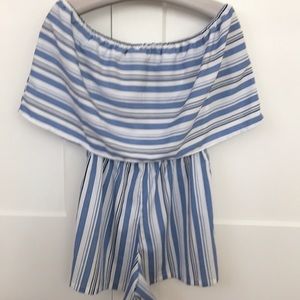 ASOS Pants - ASOS striped off the shoulder romper ASOS Pants - ASOS striped off the shoulder romper